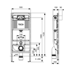 Инсталляция, TECE, TECEprofil, для унитаза-биде, шгв 500*150*1120