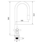 Смеситель для кухни BOOU BA5318-1F-E351A-B702 с гибким изливом Латунь Белый