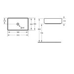 Раковина, Splendy, Confession, шгв 610*350*115, отверстия для смесителя-отсутствуют, цвет-белый