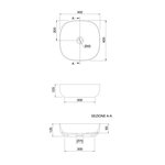 Раковина, Scarabeo, Glam, шгв 400*400*125, отверстия для смесителя-отсутствуют, цвет-белый