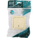 Выключатель одноклавишный проходной О/У. бежевый Jilion 9533403