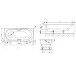 Ванна, Bette, BetteComodo, шгв 1700*750*450, с антислипом Sense, цвет-белый