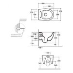 Унитаз, Globo, 4ALL, подвесной, шгв 370*480*330, CERASLIDE, BATAFORM, цвет-белый