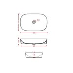 Раковина, Artceram, Ghost, шгв 650*415*125, отверстия для смесителя-отсутствуют, цвет-Glossy White