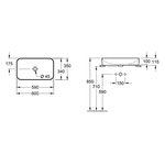 Раковина, Villeroy&Boch, Finion, шгв 600*350*100, отверстия для смесителя-отсутствуют, CeramicPlus, цвет-альпийский белый