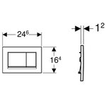 Клавиша смыва, Geberit, Sigma30, для унитаза, шгв 246*12*164, цвет-черный матовый/хром глянцевый/черный матовый