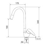 Смеситель для кухни РМС SUS126W-016F с гибким изливом Нержавеющая сталь Белый