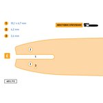 Шина направляющая 403 L 9 E сварная многослойная (1.3 мм; 3/8"; 16") Rezer 03.016.00009