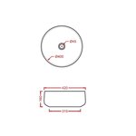 Раковина, Artceram Cognac шгв 420*420*160 отверстия для смесителя-отсутствуют цвет-белый глянцевый COL0010100