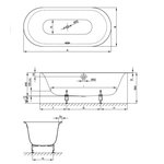 Ванна, Bette, BetteLux Oval, шгв 1700*750*450, BetteGlasur® Plus, цвет-белый