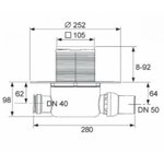 Трап, TECE, Drainpoint S120, шд 252*280, нержавеющая полированная сталь