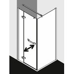 Дверь, Kermi, Tusca, шв 900*2000, петли-слева, серебристый глянцевый, цвет стекла-прозрачный, KermiCLEAN
