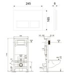 Инсталляция, TECE, TeceSpring V, для унитаза, шгв 506*165*1144, цвет клавиши/панели-хром глянцевый