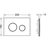 Клавиша смыва, TECE, TECEloop, назначение-для унитаза, шгв 220*11*150, цвет-черный