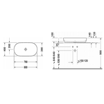 Раковина, Duravit, Luv, шгв 800*400*140, отверстия для смесителя-отсутствуют, WonderGliss, цвет-белый