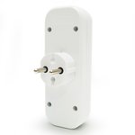 Разветвитель электрический евро (без заземления), 3 гнезда, линия, 10А. белый Jilion 9533862