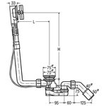 Слив-перелив для ванны, Viega, Multiplex, цвет-хром
