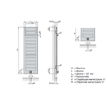 Полотенцесушитель, Zehnder, Metropolitan Bar, шв 900*595, цвет-RAL 9016 (белый), в комплекте c хромированным полотенцедержателем и кронштейнами для на