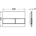 Клавиша смыва, TECE, TECEsquare, для унитаза, шгв 220*11*150, цвет-белый