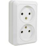 Розетка 2 гнезда (б/з) О/У. белый Jilion 9533444