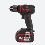 Дрель-шуруповерт аккумуляторная бесщеточная KRESS KUA71, 20В, 60Нм, 4Ач x2, ЗУ 6A, кейс