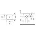 Раковина, Duravit, Happy D.2, шгв 480*345*170, отверстия для смесителя-отсутствуют, цвет-белый