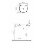 Раковина, Vitra, Frame, шгв 410*390*150, отверстия для смесителя-отсутствуют, VitrA Clean, цвет-белый