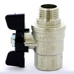 Кран шаровый Н/В Ду-20 (3/4") Бабочка черн. Bugatti OREGON (307) (03070177)