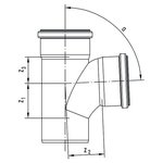 Тройник 110/110/87° max flow (гидравл. оптимизированный радиус изгиба) REHAU 11230051001