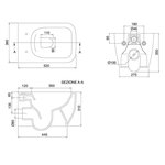 Унитаз, Scarabeo, Teorema 2.0, подвесной, шгв 360*520*420, цвет-Bicolors Ardesia