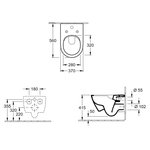 Унитаз, Villeroy&Boch, Subway 2.0, подвесной, шгв 370*560*365, цвет-альпийский белый