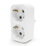 Разветвитель электрический евро (с заземлением), 2 гнезда, линия, 16А. белый Jilion 9533878