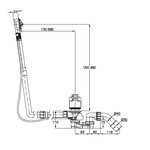 Слив-перелив, Bette, для ванны, длина троса, мм-1070, цвет-хром