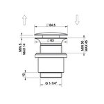 Донный клапан, Gessi, Technical Accessories, 1 1/4", диаметр, мм-63,5, для раковины, цвет-хром