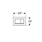 Клавиша смыва, Geberit, Sigma30, для унитаза, шгв 246*12*164, цвет-белый матовый лак, легко чистящееся покрытие, белый