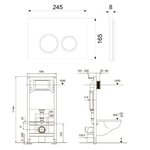 Инсталляция, TECE, TeceSpring V, для унитаза, шгв 506*165*1144, цвет клавиши/панели-черный матовый