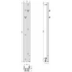 Полотенцесушитель, Сунержа Терция 3.0 шгв 138*74*1200 нижнее справа МЭМ цвет-сталь без покрытия 0058451211