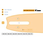 Сварная многослойная направляющая шина  для цепных пил Rezer 406 L 8 M 03.016.00032