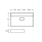 Раковина, Oasis, Rebel, шгв 850*515*120, отверстия для смесителя-1, цвет-белый матовый (НЕЛЬЗЯ ПРОДАВАТЬ ОТДЕЛЬНО ОТ ТУМБЫ) (ПРОДАЕТСЯ ТОЛЬКО В КОМПЛЕ