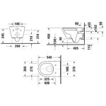 Унитаз, Duravit, D-Neo, RIMLESS, подвесной, шгв 370*540*360, цвет-белый матовый сатинированный