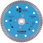Диск алмазный отрезной 125*м14 Турбо с фланцем hot press Trio-Diamond FHQ452