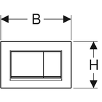 Клавиша смыва, Geberit, Sigma30, для унитаза, шгв 246*12*164, цвет-чёрный/чёрный матовый