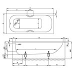 Ванна, Bette BetteForm шгв 1500*700*420 с антислипом Sense цвет-белый 2941000ASAD