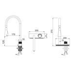 Смеситель для кухни РМС SUS130PVD-017F-2 с PVD покрытием Нержавеющая сталь