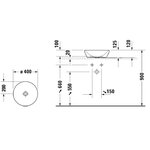 Раковина, Duravit, D-Neo, шгв 400*400*120, отверстия для смесителя-отсутствуют, цвет-антрацит матовый