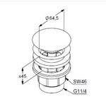 Донный клапан, Kludi, для раковин, 1 1/4", цвет-хром