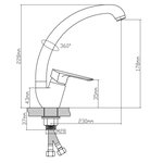 Смеситель для кухни BOOU B8274-10F однорычажный Латунь