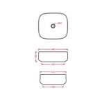 Раковина, Artceram, Cognac Quadro, шгв 460*410*155, отверстия для смесителя-отсутствуют, цвет-белый глянцевый