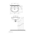 Раковина, IFO, Hitta, шгв 545*425*180, цвет-белый