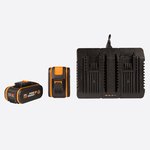 Комплект WORX WA3611: Двойное Зарядное устройство WORX WA3883 + 2 Акб 4.0 А/ч